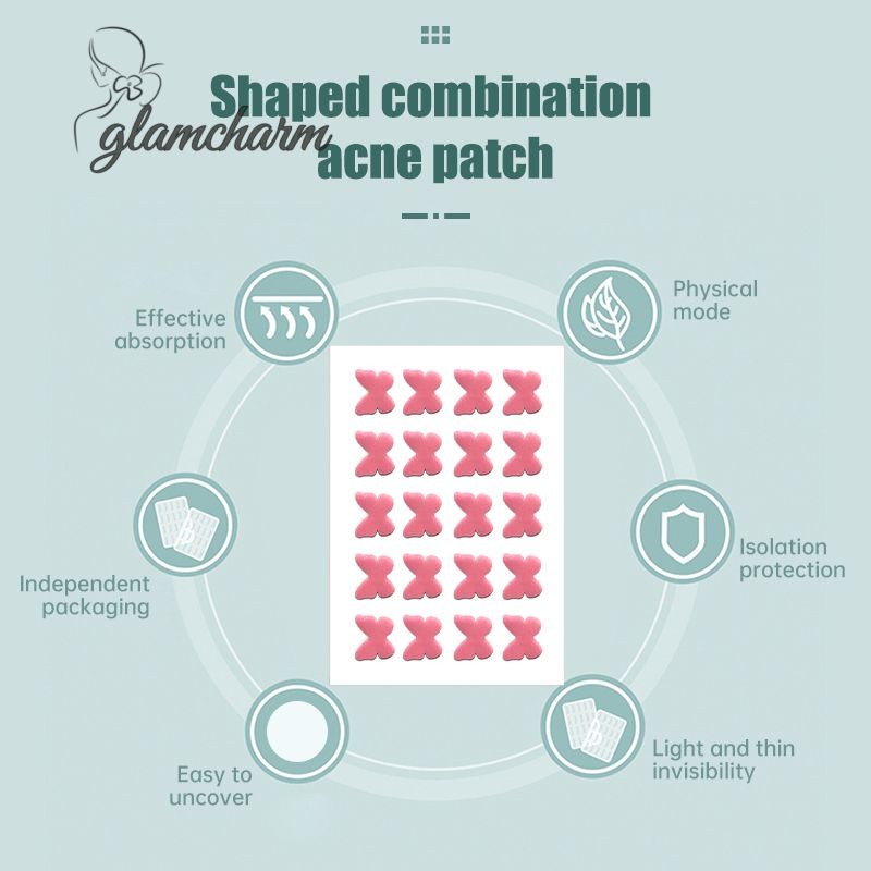 glamcharm Cartoon แผ่นแปะสิวรูปทรงพิเศษแบบพกพา Pus Absorption Acne Patch แผ่นแปะสิวสีสันสดใส