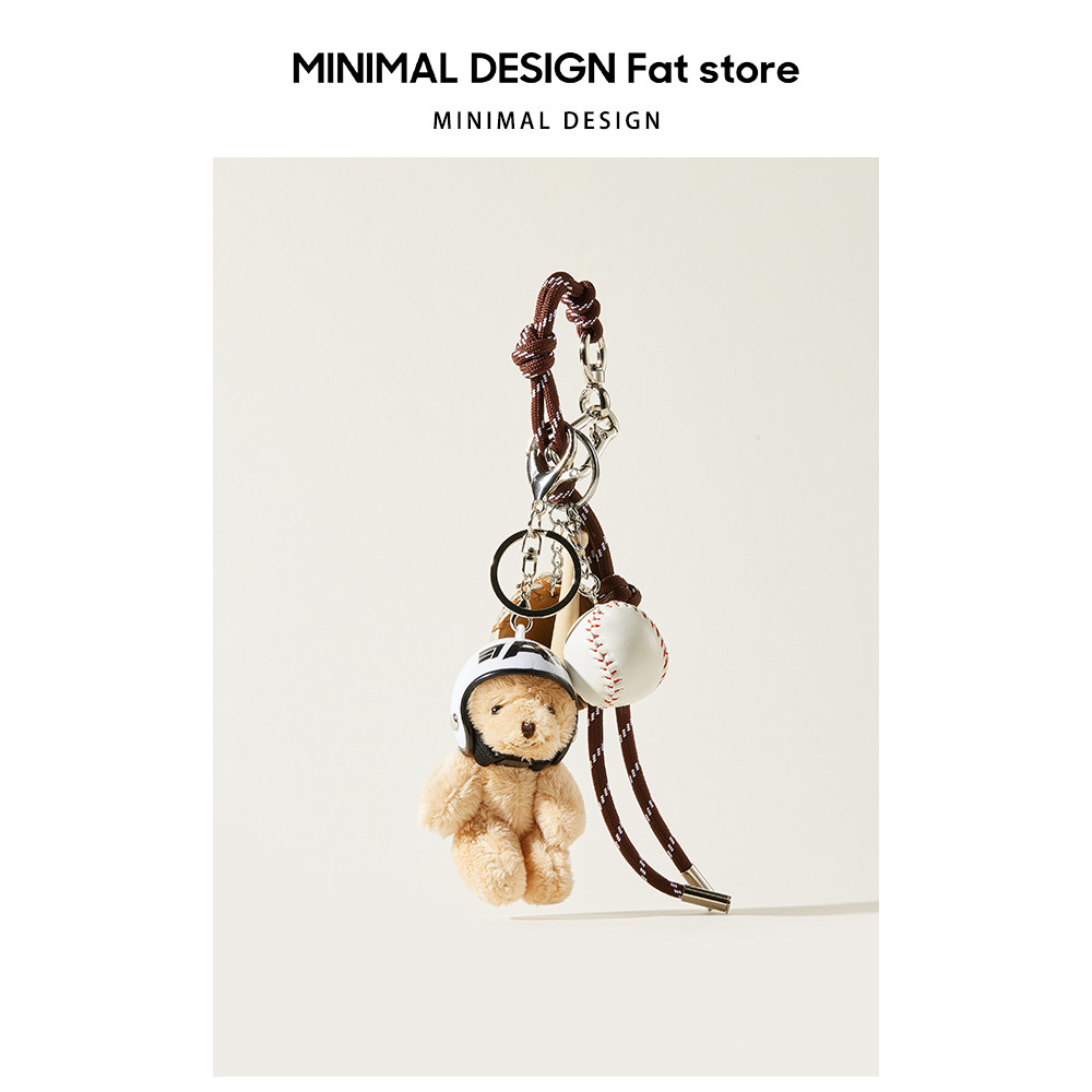 2024 หมวกกันน็อคแฟชั่นเกาหลีหมีพวงกุญแจจี้แฟชั่น