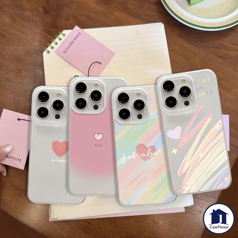 เคสนิ่มแบบมีขาโลหะรูปหัวใจรักหลากสี เข้ากันได้กับ iPhone 11 14 13 15 12 Pro Max 7Plus XR 8 15 Plus X XS MAX SE
