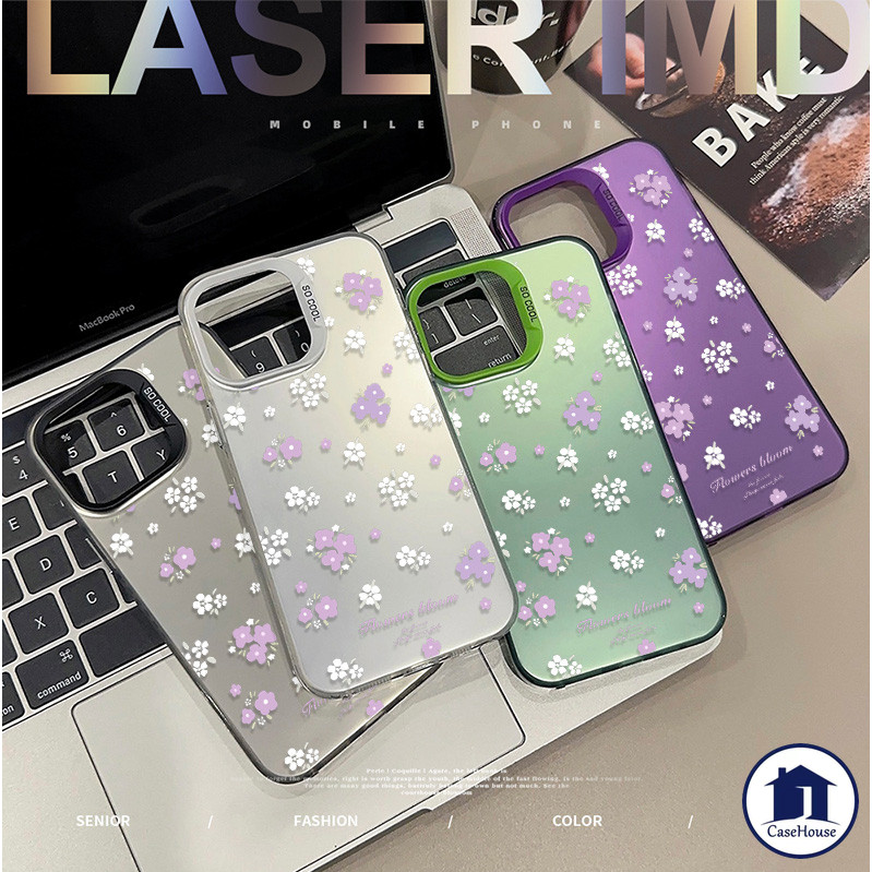 เคส IMD ชุบลายดอกไม้เรียบง่าย เข้ากันได้กับ Redmi 13C 12 9C 10C 10A 12C 10 9A Note 12 13 11 13 Pro POCO X5 M3 Mi 11 Lite