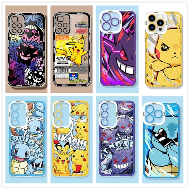 อะนิเมะสําหรับ Samsung Galaxy A55 A35 S24 Plus Ultra S21 S22 S23 5G M23 5G S24 + S22Plus S22Ultra ซิลิคอน Pokemon Gengar กรณี