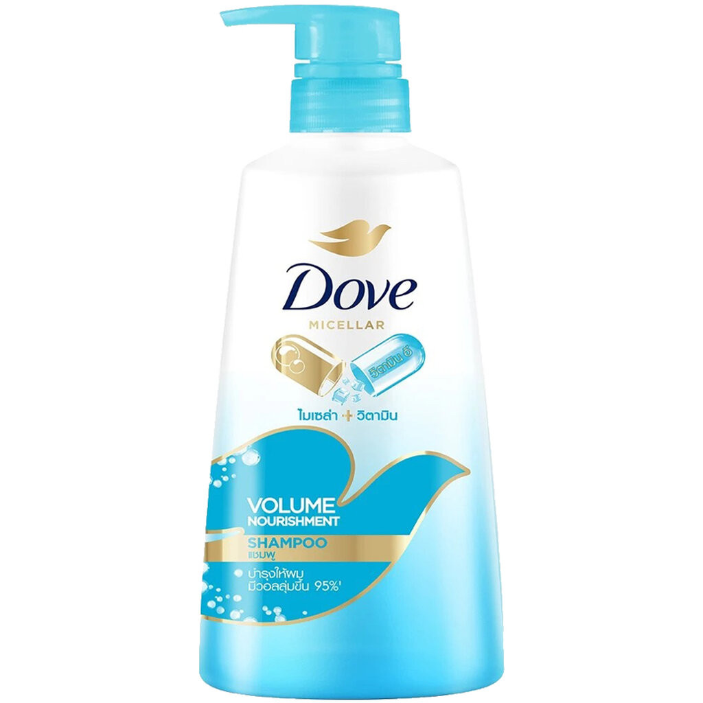 LeeMart ยาสระผม โดฟ Dove 380ML แชมพู บำรุงเส้นผม โด๊ฟ ยอดนิยม รุ่น ขวดปั๊ม สระโดฟ ไมเซล่า สีฟ้า 380 มล.