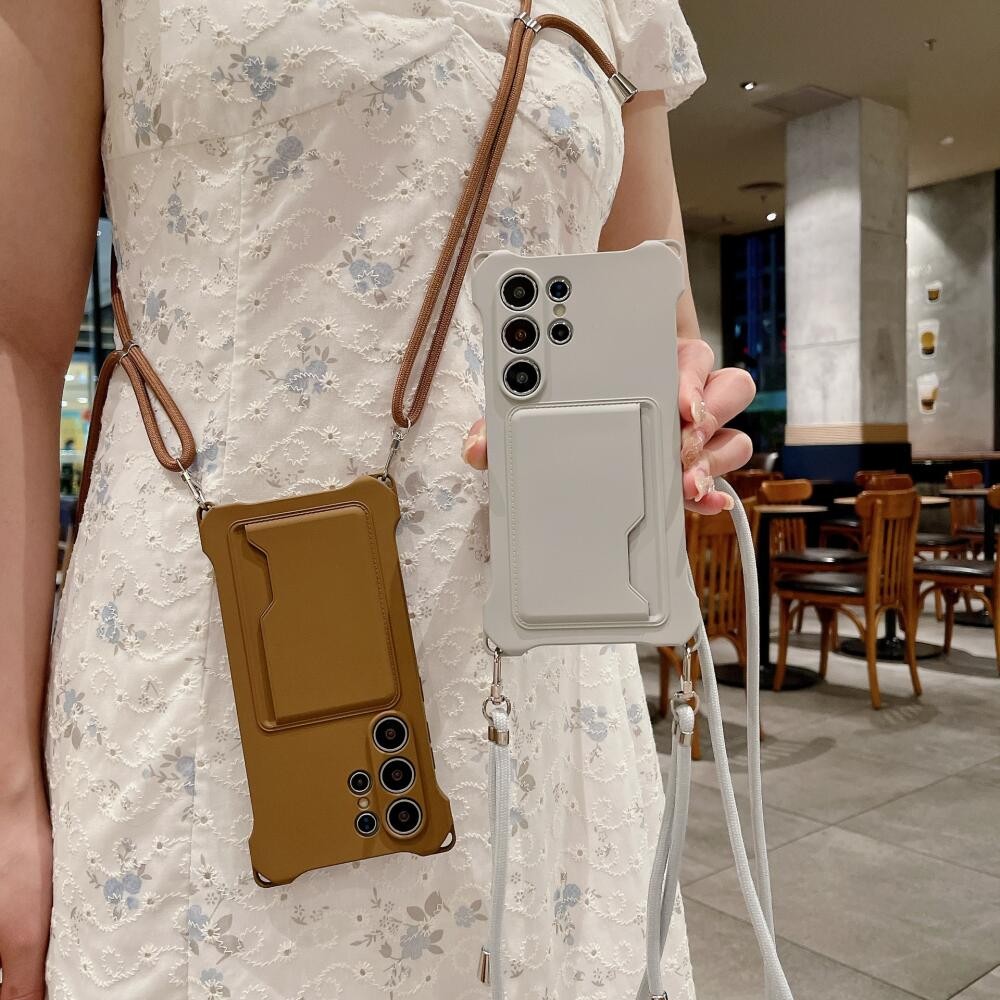 ช่องใส่การ์ดcrossbodyไหล่แขวนเชือกนุ่มสําหรับ Samsung A55 A35 A15 A52s 5G A52
