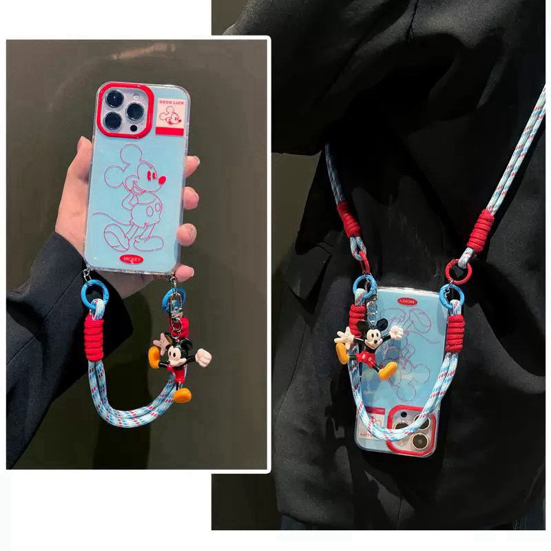 จี้การ์ตูนน่ารักเคสมือถือไอโฟน16 iphone15promax รุ่นใหม่14สะพายข้าง13สายคล้องมือ12แบบมีเอกลักษณ์