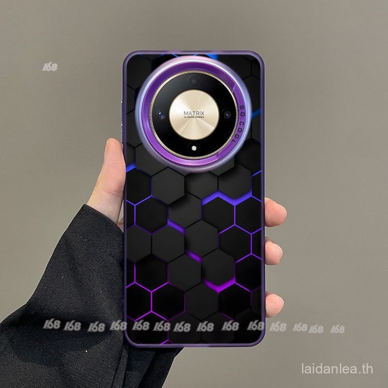 Honor X9A 5G Case Honor X8B Matte Hard กันกระแทก Tetris เทคโนโลยีสามมิติพร้อมตัวป้องกันกล้องฝาครอบโทรศัพท์สำหรับชายนักเรียน G8NW