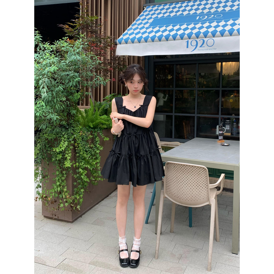 Betty house🌸พร้อมส่ง ชุดเดรสผู้หญิง เดรสสั้นน่ารัก ชุดมินิหวาน โบว์ ดีไซน์จีบหลวม เซ็กซี่แขนกุด รุ่นใหม่ล่าสุด - รูปที่ 5