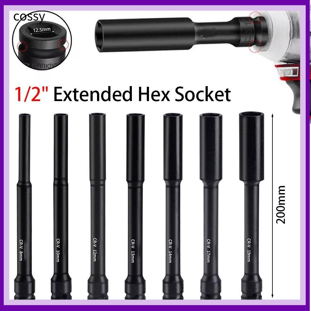Cossy 1 ชิ้น 1/2 นิ้วขยาย Hex ซ็อกเก็ต, Spanner Converter ไฟฟ้า Hex มาตรฐานประแจประแจผลกระทบไดรฟ์ซ็อกเก็ต,มือเครื่องมือขยายประเภท 8-19 มิลลิเมตรซ็อกเก็ตหัวอะแดปเตอร์