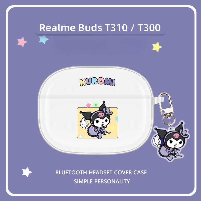 เคสหูฟังสําหรับ Realme Buds T310/T300, ฝาครอบหูฟังแบบใส TPU