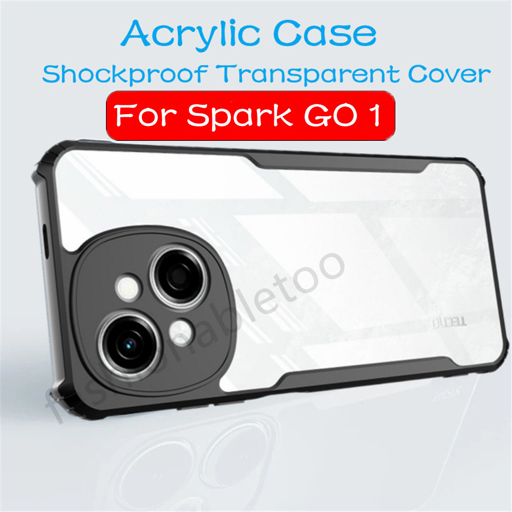 สําหรับtecno Spark Go 1 s Go1s SparkGO1s SparkGO2025 SparkGO2024 TecnoSparkGo1s 2025 2024 2023 2022 โปร่งใสTPUกันชนอะคริลิคเคสโทรศัพท์เกราะกันกระแทกปกหลัง