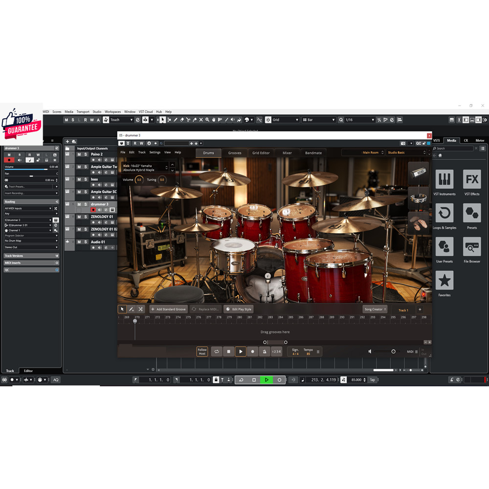 ทำเพลงอย่างมืออาชีพ ด้วยCubase 12 หรือ 13 Pro พร้อมปลั๊กอินให้ Sound ที่สมจริง  กลอง เท ซินธิไซเซอร์