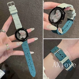 20 มม.22 มม.ซิลิโคนสําหรับ Samsung Galaxy Watch 7 6 5 4 44 40 มม.6 คลาสสิก 43 มม.47 มม.เกียร์ S3 สร้อยข้อมือสําหรับ Huawei 3 4Pro GT3/2e Band