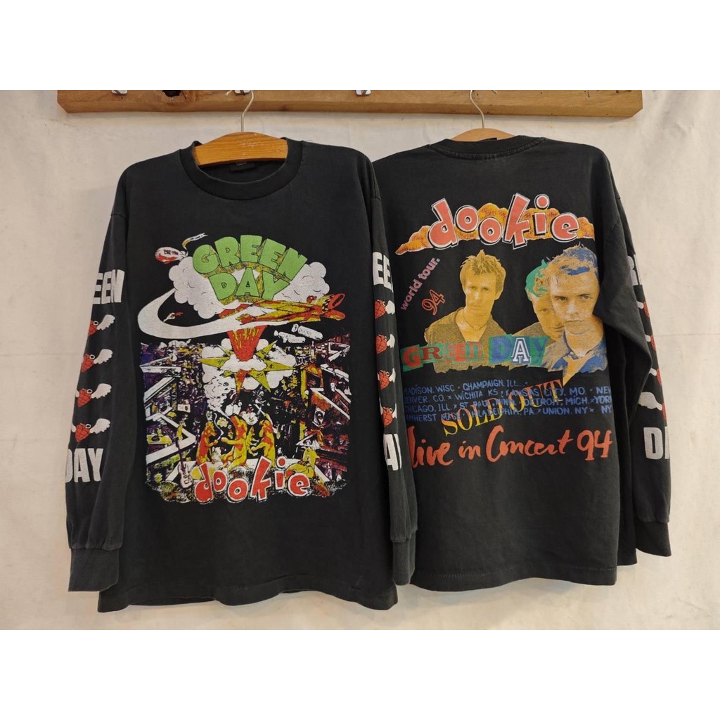 เสื้อแขนยาวผ้าฟอกBioลายกรีนเดย์(ป้ายGiant)