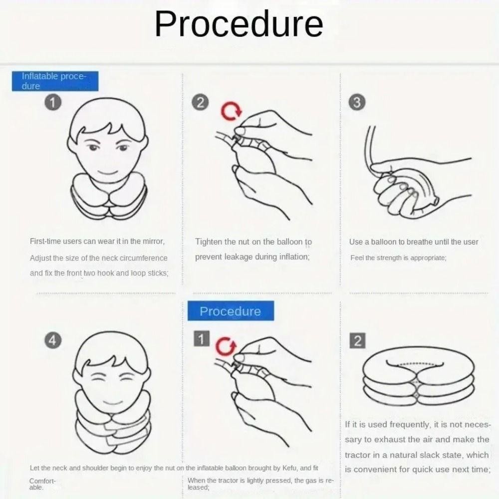 Wellnessspot Inflatable Air Neck Stretcher, อุปกรณ์ดึงคอป้องกันสบาย, ป้องกันปากมดลูกไปข้างหน้า Lening Semi-Plush Soft Neck Cervical Collar หมอน - รูปที่ 2