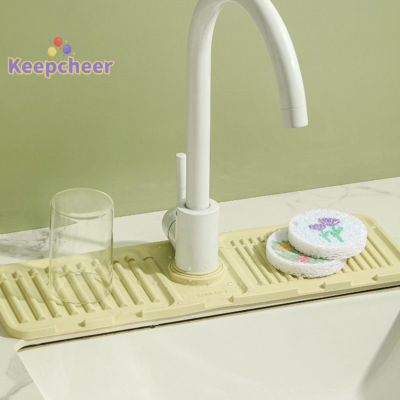 [Keepcheer] ซิลิโคนก๊อกน้ําอ่างล้างจานเสื่อ Splash Guard Protectors ซิลิโคนจานแห้งก๊อกน้ํา Splash Guard ผู้ถือฟองน้ําสําหรับห้องครัว Gadget [ใหม่]