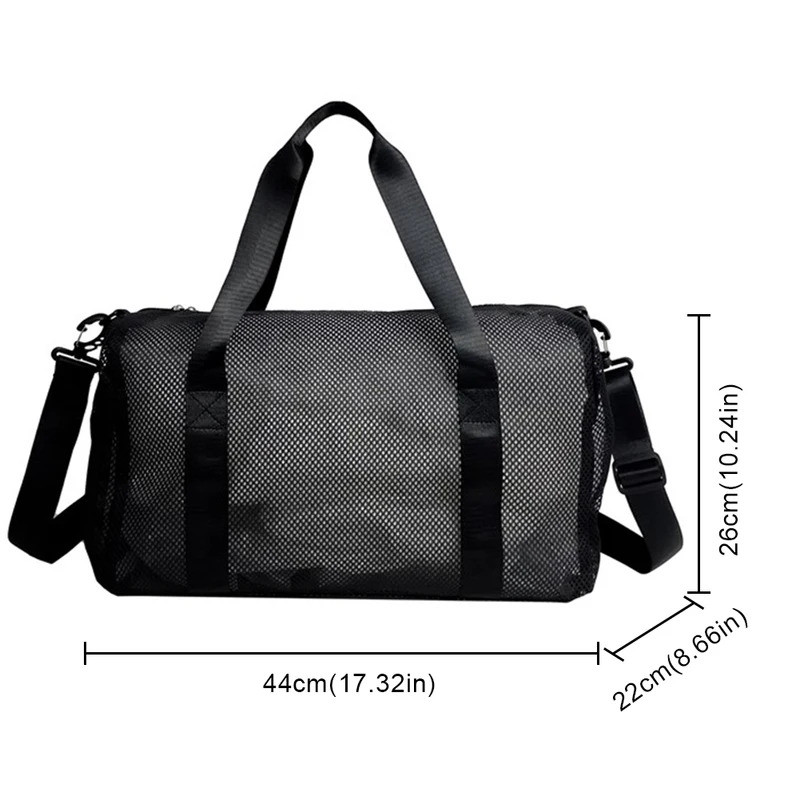 Cczedo ตาข่าย Duffle กระเป๋าแห้งเปียกแยกขนาดใหญ่ความจุรองเท้ากระเป๋าเดินทางสําหรับว่ายน้ําชายหาดกระเป๋าเดินทางกีฬา