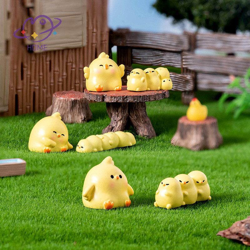 [mayhome] ตุ๊กตาไก่เหมือนจริงตุ๊กตาทําด้วยมือการ์ตูนไก่ไมโครภูมิทัศน์เครื่องประดับมินิเรซิ่นมินิตกแต่ง {TH}