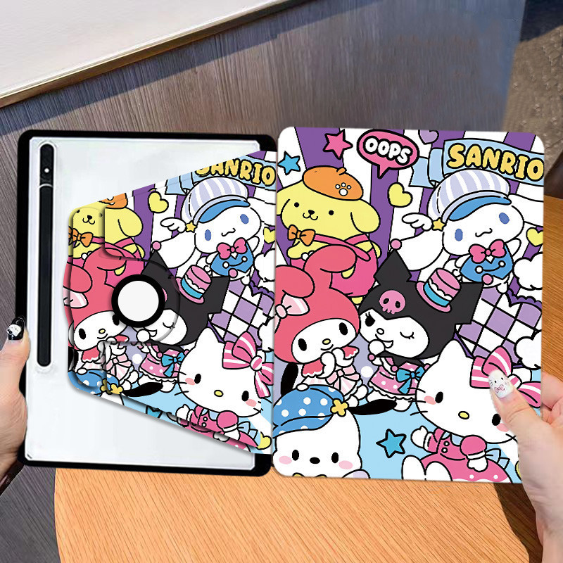 เคสฝาพับ ซัมซุง Tab case S6 lite S9 S10+ S8 S7 S7FE S9FE S9FE+ A8 A9 A9+ Samsung Galaxy Tab S8+ S9+ S7+ A7 lite 360°หมุน แนวตั้ง แนวนอน เคส Galaxy /รูปแบบการ์ตูน เคสฝาพับ Samsung ราคา ถูกที่สุด ดีลบีเคเค แกลเลอรีภาพที่ 4