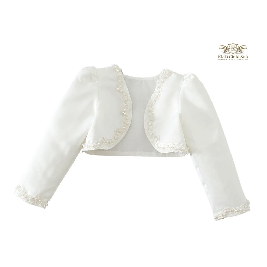 Girl Jacket เสื้อคลุมเด็กหญิง ผ้าเรียบลื่น ชุดใส่ไปงาน งานแสดงดนตรีใส่สบาย เสื้อคลุมสีขาวเด็กไปงานกลางวัน ชุดไปงานกลา...