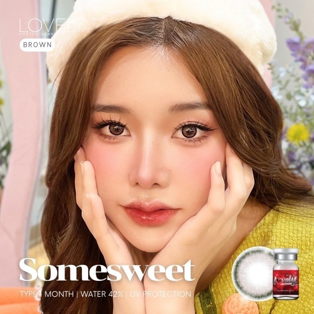 🔥คอนแทคเลนส์❤️Size : S❤️รุ่น Some Sweet (Lovelylens) สี : Brown