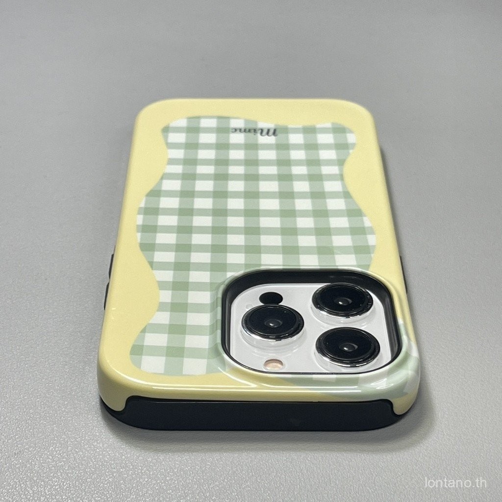 ทูอินวันบุคลิกภาพเรียบง่ายขอบเหลืองลายสก๊อตสีเขียวเหมาะสำหรับ iphone16 PROMAX 7plus XR กันกระแทก11 12 13กันกระแทก14 15ทนต่อการสึกหรอ11promax ทนต่อสิ่งสกปรก14Pro 15Pro 15PLUS สร้างสรรค์14PROMAX 15PROMAX ป้องกันโทรศัพท์มือถือ ilbb