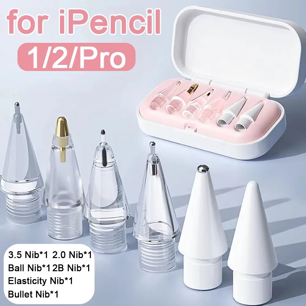 4/6 ชิ้นกล่องเปลี่ยนเคล็ดลับดินสอสําหรับ Apple Pencil 1/2/3th - ลดเสียงรบกวนสําหรับ Apple Pencil Pro - แท็บเล็ต 2B ดินสอ Nib - ปลายสไตลัสทนต่อการสึกหรอ - เปลี่ยนปากกาสัมผัส