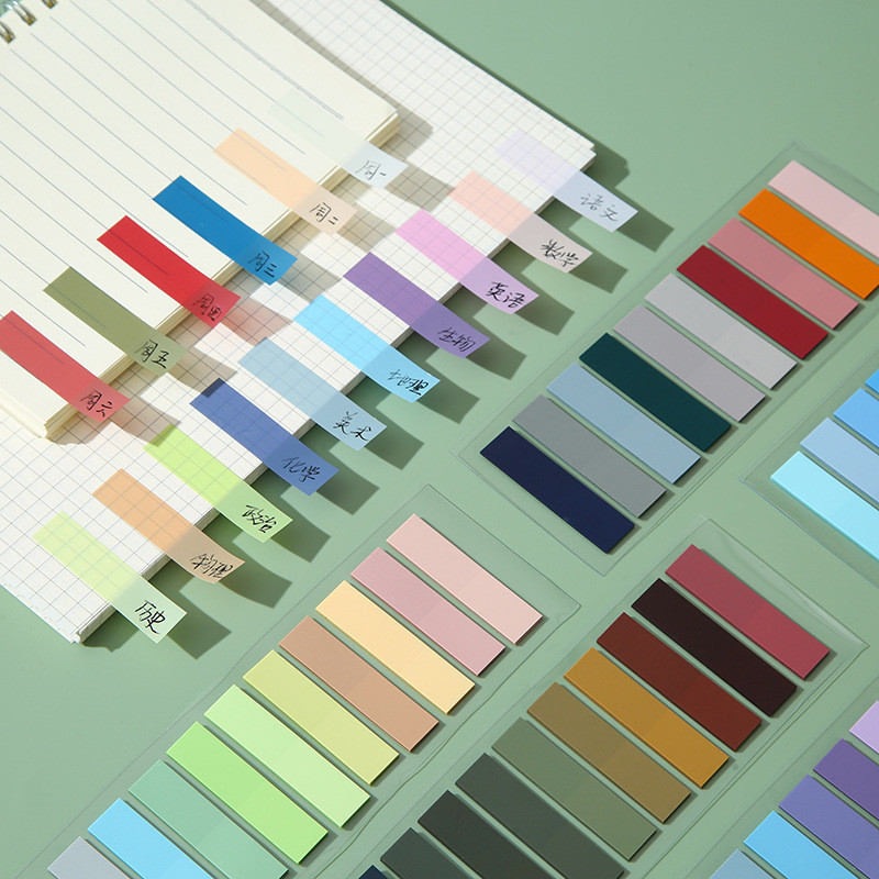 Pet Morandi สีกึ่งโปร่งใส sticky note อุปกรณ์สํานักงาน