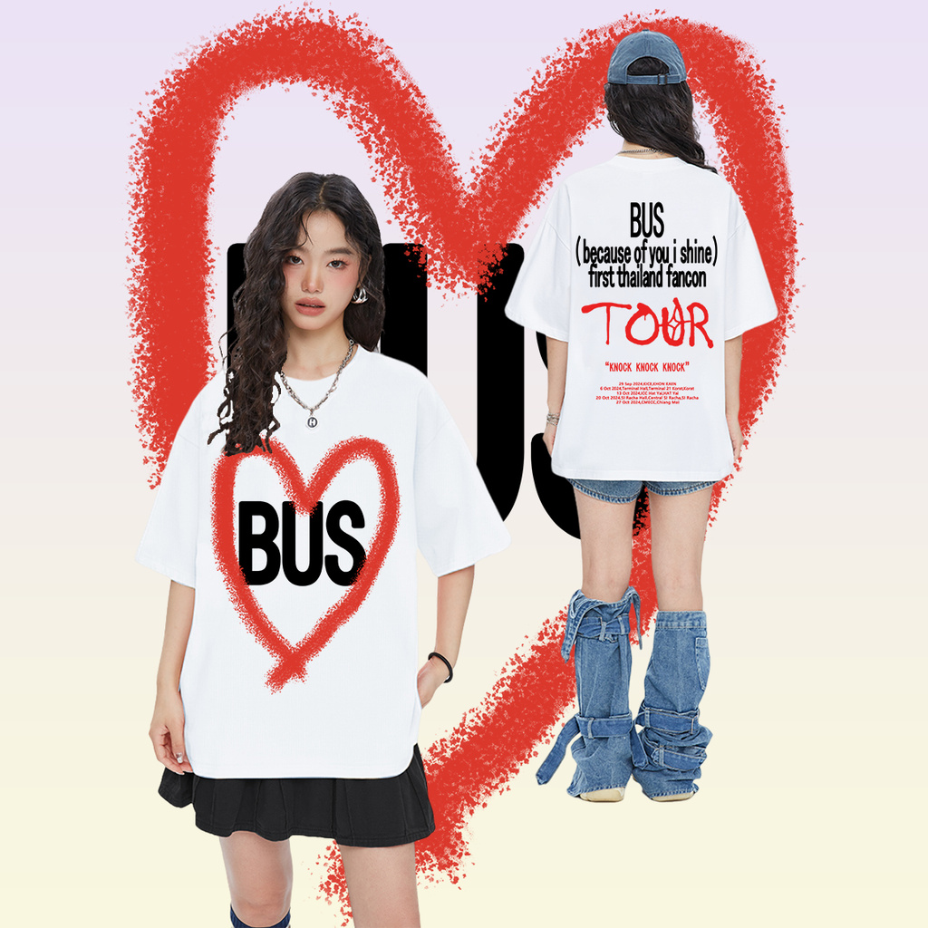 เสื้อ BUS 1st THAILAND FANCON TOUR T-SHIRT ผ้าCotton 100% ใส่สบาย ไม่หด ไม่ย้
