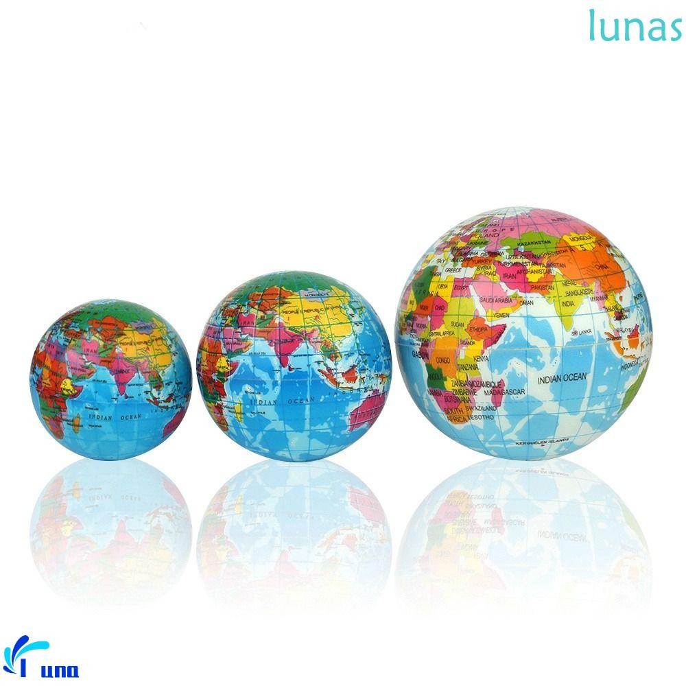 Lunasol แผนที่โลก Foam Ball Relief Elastic Earth Globe Model ความแปลกใหม่ Gag ของเล่น Planet Earth Ball ลูกบอลเด้ง ลูกบอลยางโฟม