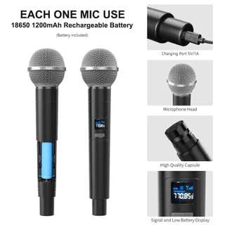 【พร้อมส่ง】ไมค์ ไมค์โครโฟน ปรับความถี่ได้ ไมค์ลอย คู่ ไมโครโฟน ไมค์ไร้สาย ไมโครโฟนไร้สาย Wireless Microphone
