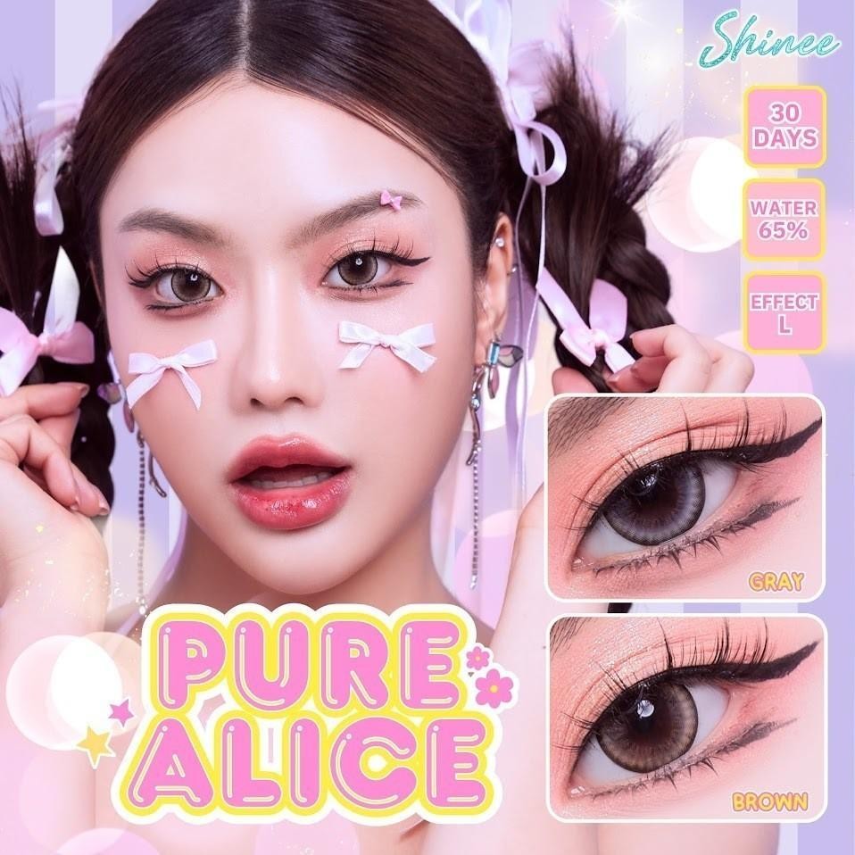 คอนแทคเลนส์[บิ๊กอาย] Pure Alice Brown / Gray (Shinee) มี อย.ไทย