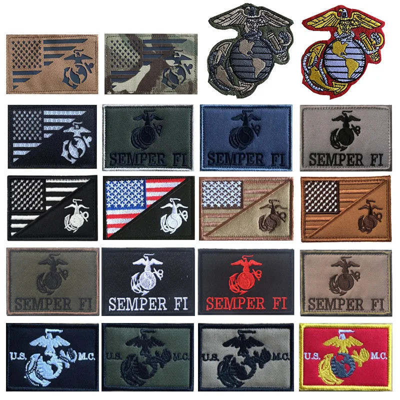 สะท้อนแสง USMC Global Eagle ปัก Patch USA แพทช์สัญลักษณ์สําหรับเสื้อผ้า Appliques Badge