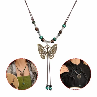 สร้อยคอลูกปัด จี้ผีเสื้อ butterfly สไตล์โบฮีเมียน แฟชั่นฤดูร้อน สําหรับผู้หญิง