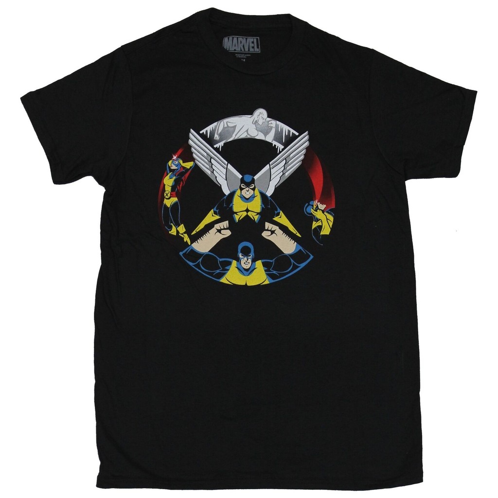 เสื้อยืดผู้ใหญ่ X-Men มาร์เวล พิมพ์ลายโลโก้ X-Men ต้นฉบับ
