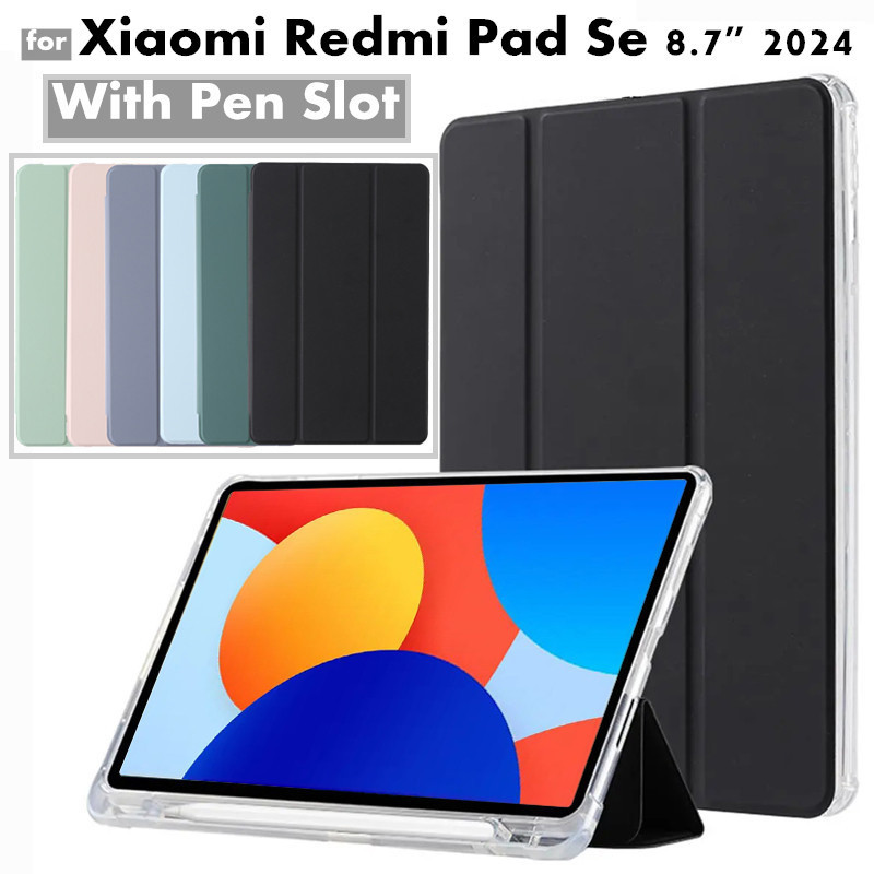 สําหรับ Xiaomi Redmi Pad SE 4G 8.7 นิ้ว 2024 ขาตั้งพับแม่เหล็ก Soft TPU ฝาหลัง XIAOMI Pad 5 Realme Pad 10.4 / 8.7 008