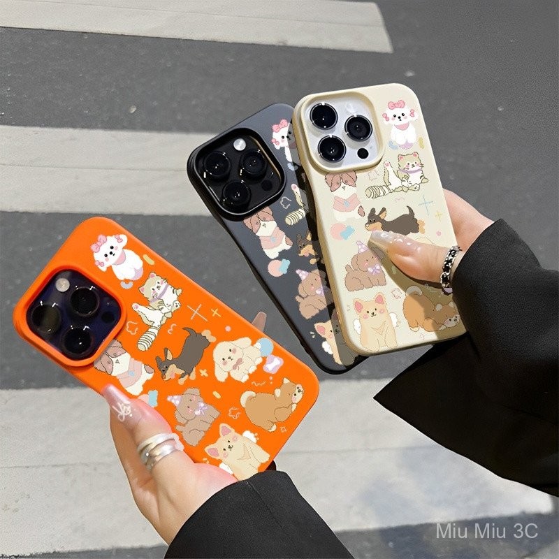 ลายการ์ตูนน่ารักลูกสุนัขหมีมูลค่าสูงเคส iPhone สำหรับ iPhone 14PROMAX 15PLUS PROMAX ครึ่งแพ็คซิลิโคน16 PROMAX 11pro12promax กันกระแทก13 Pro XR 78PLUS xsmax 15PROMAX PLUS ancb