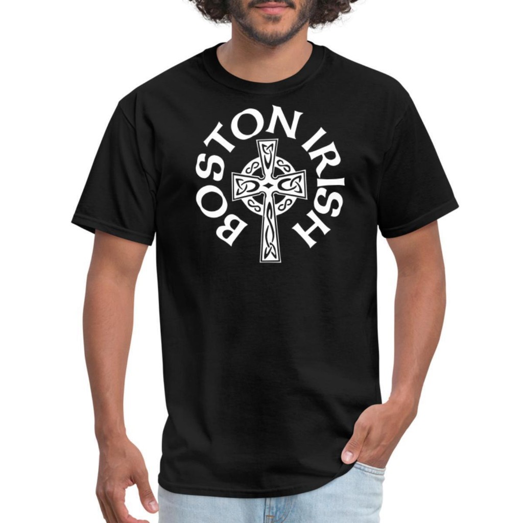 เสื้อยืดผู้ชาย Boston Irish Celtic Cross