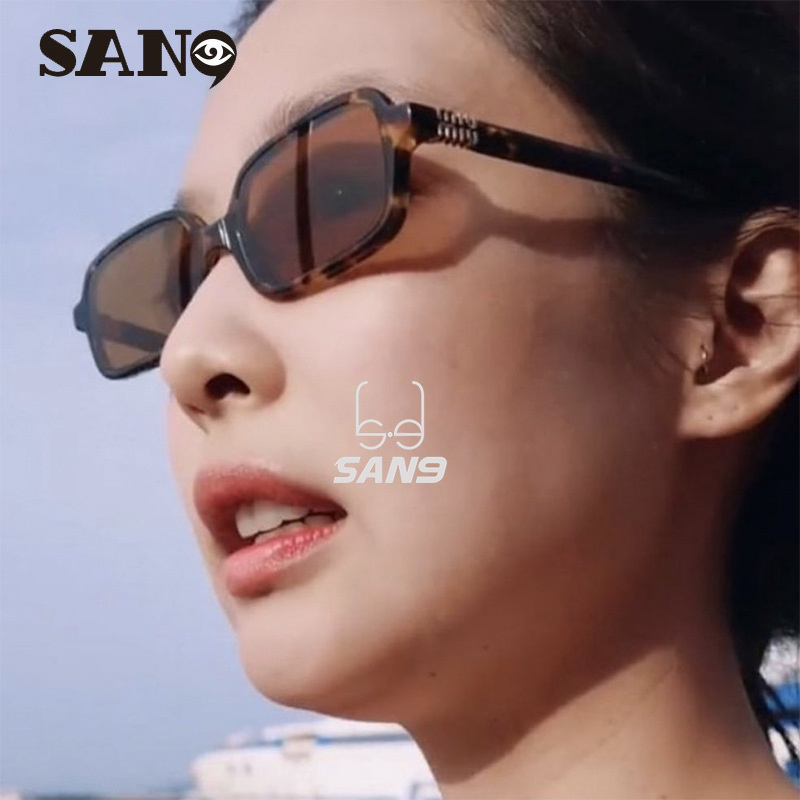 เลนส์เปลี่ยนได้COD (San9)แว่นกันแดดทรงสี่เหลี่ยมกรอบเล็กย้อนยุคเกาหลีสําหรับผู้หญิง