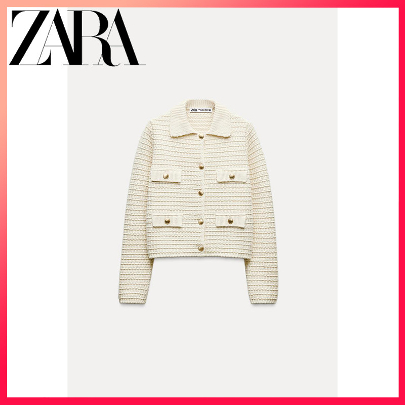ZARA ซาร่า เสื้อแจ็คเก็ตถักผู้หญิงใหม่