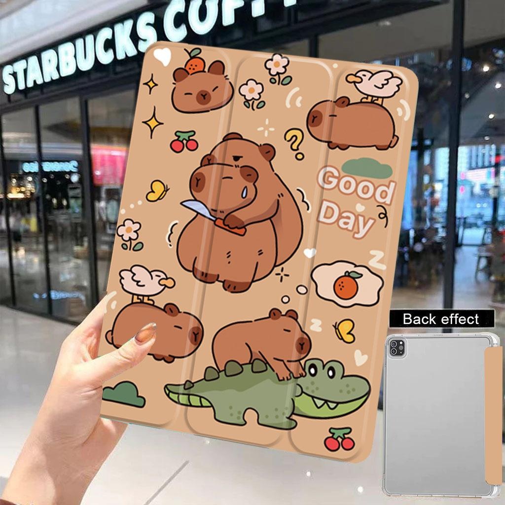 เคสสำหรับไอแพด หลังใสขุ่น มีช่องปากกา gen5/6 9.7 gen7/8/9 10.2 Air4/5 10.9 pro 11 gen10 2022 Air6 mini4/5/6 เคสไอแพด