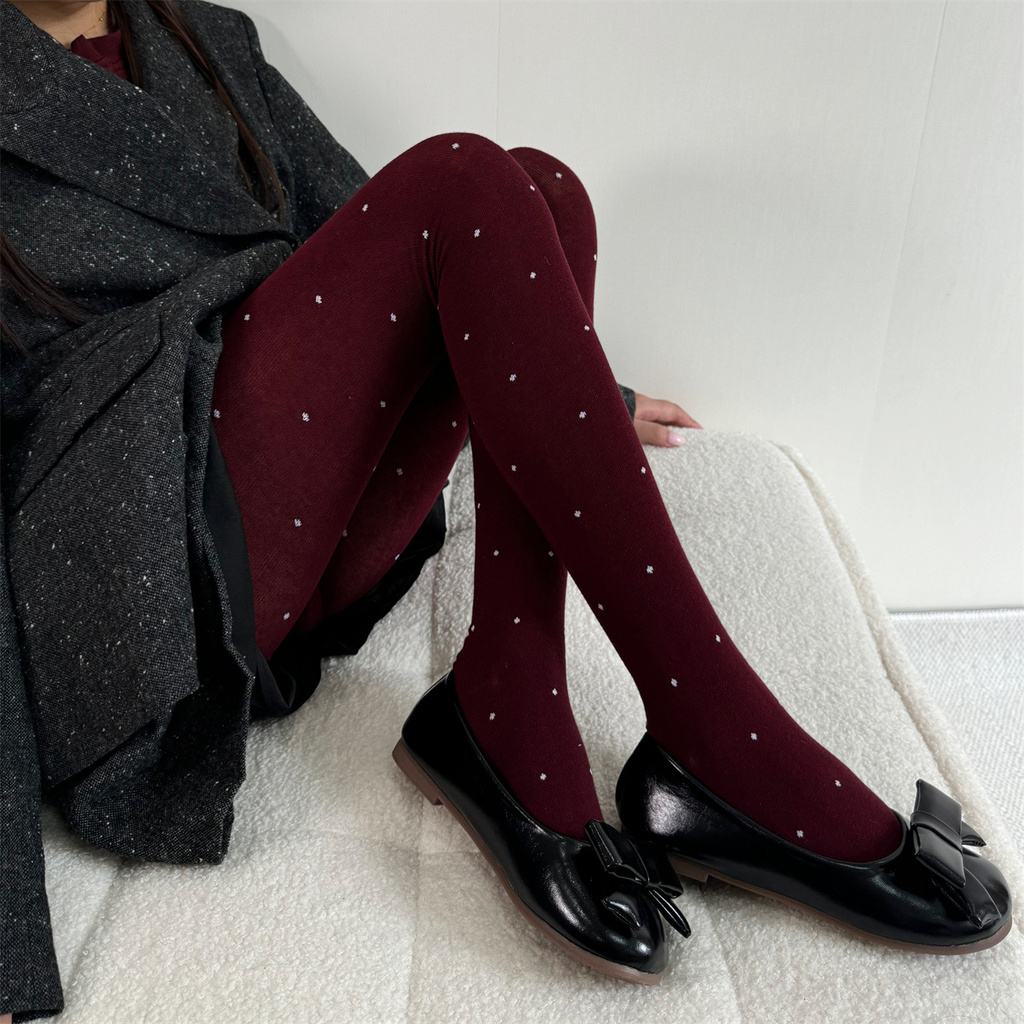 ฤดูใบไม้ร่วงฤดูหนาวใหม่ anocora Retro สีแดง Micro-Pressure Skinny Cotton Leggings ผู้หญิง