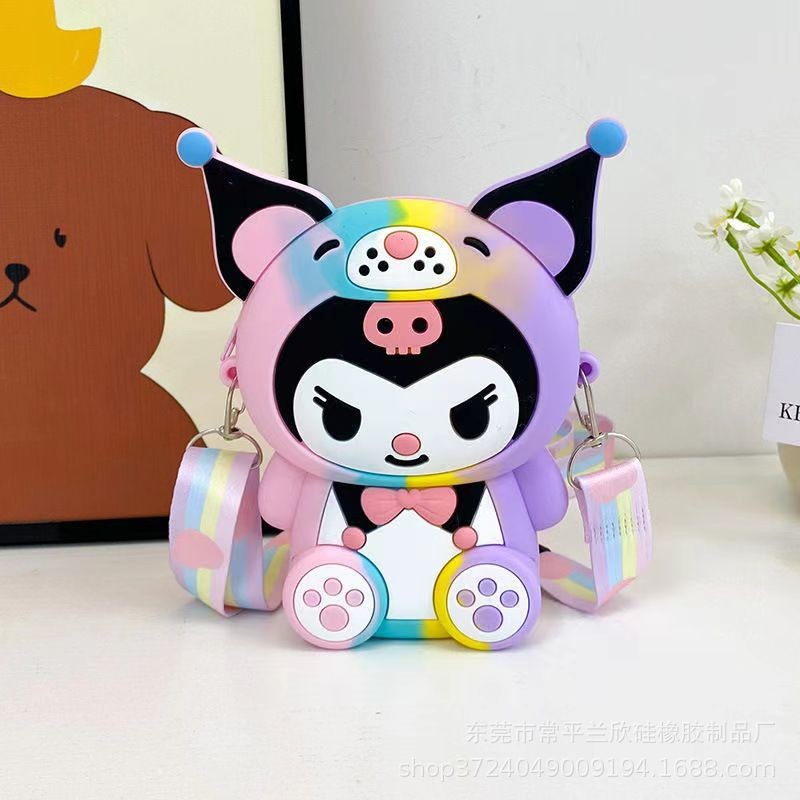 น่ารักคุโรมิ เด็ก ซิลิโคน ข้าม กระเป๋าสตางค์ แฟชั่น สาว กระเป๋าสะพาย การ์ตูน เจ้าหญิง