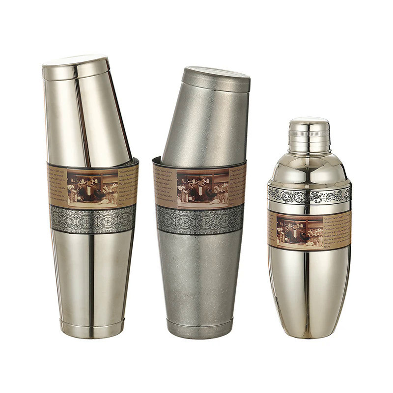 Vintage Etched Chaplin Bar Cocktail Shaker Boston Shaker  Professional Bartender Cocktail Shaker