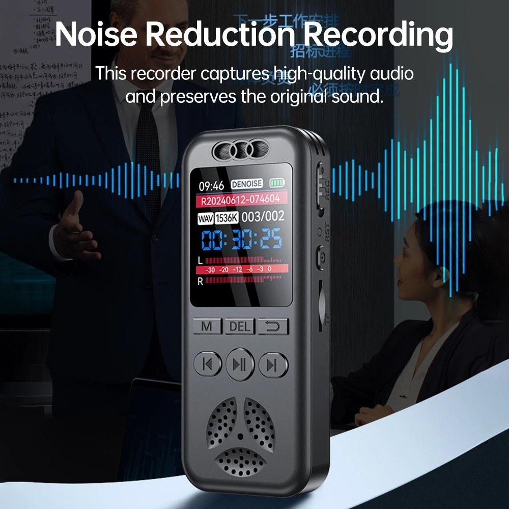 เครื่องบันทึกเสียงดิจิตอลเครื่องเล่น MP3 ความละเอียดสูง ลดเสียงรบกวน ของ เครื่องเล่นเสียงหนึ่งคลิกอุปกรณ์บันทึกเสียงแบบพกพา