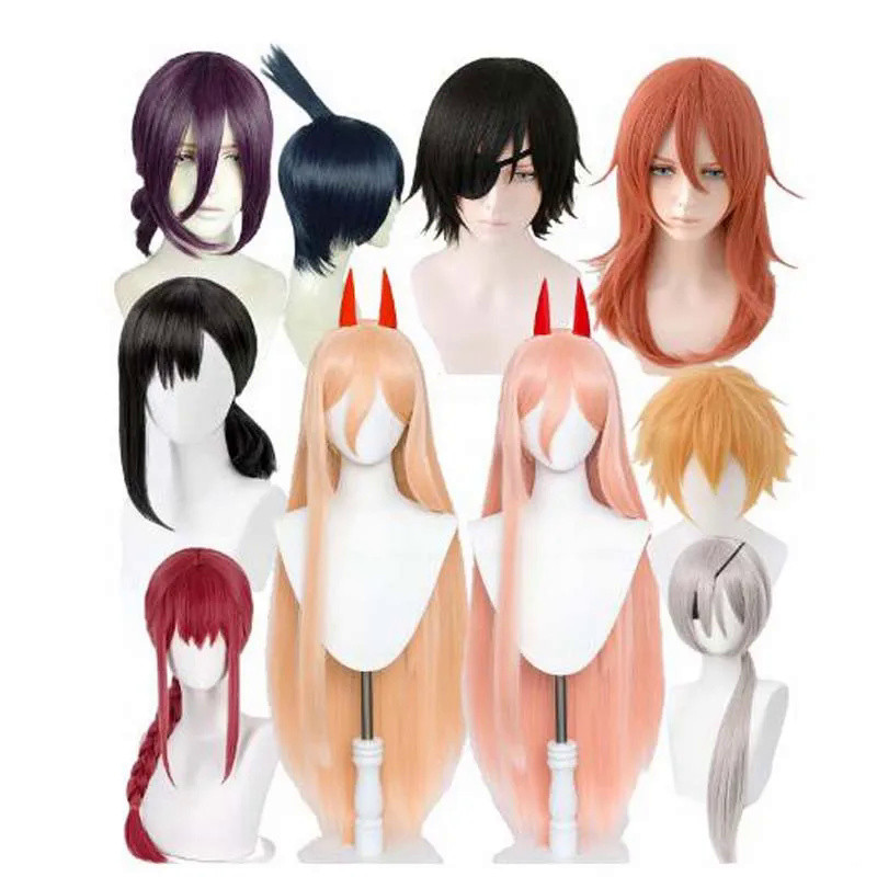 🎀 ผมอะนิเมะOCS High Quality Anime Chainsaw Man Cosplay Wigs Reze Angel Devil Quanxi Makima Power Hay