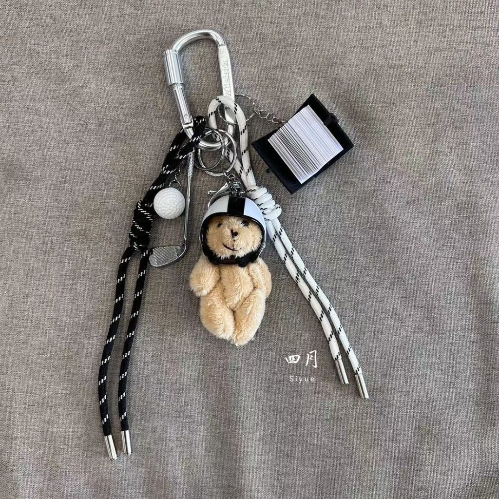 กระเป๋าจี้ตุ๊กตากอล์ฟเบสบอลเชือกไนลอน miu Style Keychain Letter จี้สไตล์แฟนซีมาก