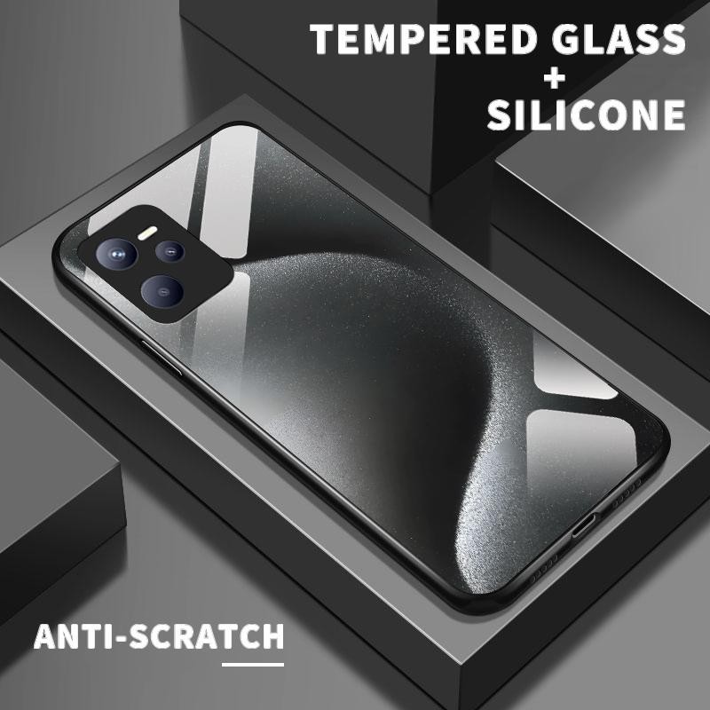 เหมาะสำหรับ Realme C35 7 Pro 2 Pro V13 5G กรณีโทรศัพท์ป้องกันการตกเคส Simple Wave Stripe Paint Smog