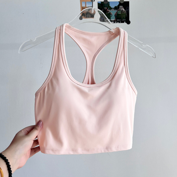 MAGIEYOGA(เบาะคงที่) สปอร์ตบรา เสื้อโยคะทรงหลังทรงนักแข่ง เสื้อชั้นนอกสำหรับใส่วิ่งโยคะ