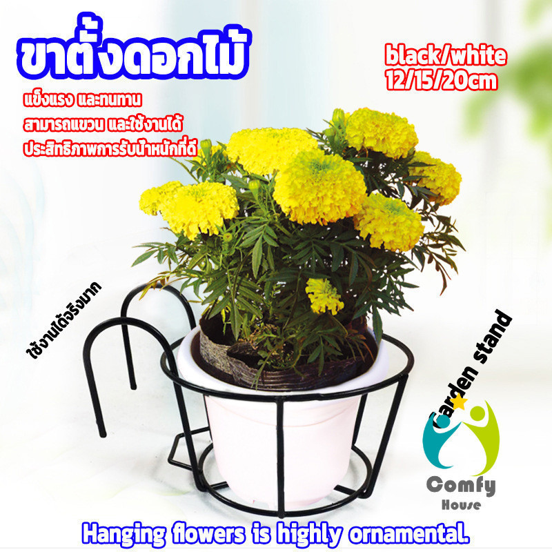 Comfy กระถางแขวนต้นไม้ แขวนผนัง-ระเบียง รับกระถาง12/15/20ซม. ดีไซน์โมเดิร์น เพิ่มออกซิเจน เหมาะคอนโด-บ้าน