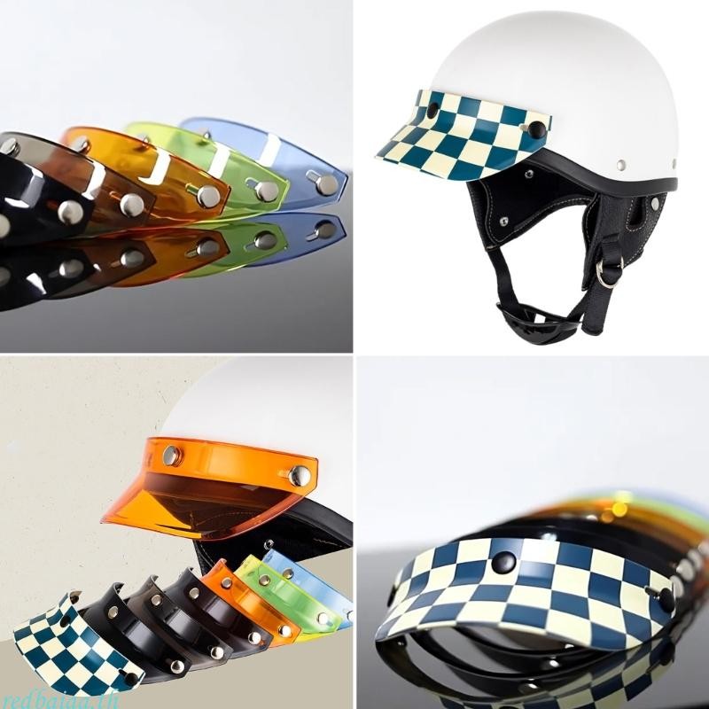 Redbaiaa1 3 Snap-Button หมวกกันน็อค Visor Universal Windproof Flip Wind Shield รถจักรยานยนต์อุปกรณ์เสริมสําหรับเปิดหน้า Motorcyc
