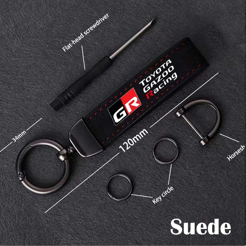 ตกแต่งบ้าน Toyota GR Sport Gazoo Racing รถหนังนิ่มหนังพวงกุญแจจี้ Key Chain ผู้ถือคาร์บอน Patter Key รถ Trinket พวงกุญแจสําหรับ Vios Veloz Raize Fortuner Avanza Camry Caorlla Cross ส่งด่วน สั่งเลย